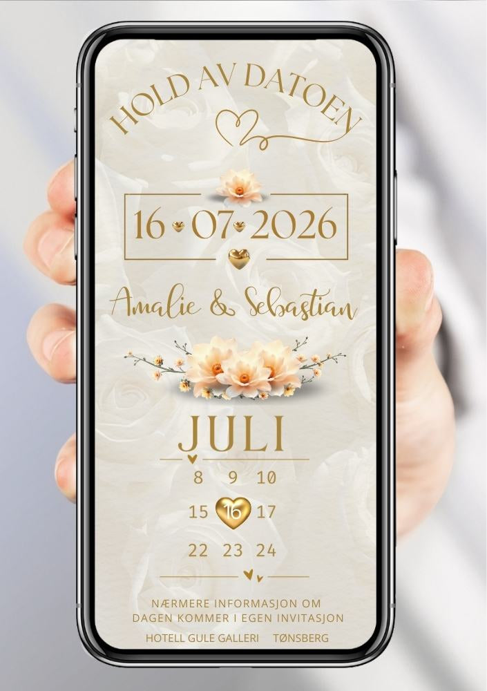 Save the Date romantikk - personlig og elegant. Ferdig tekstforslag - KISS DEKOR