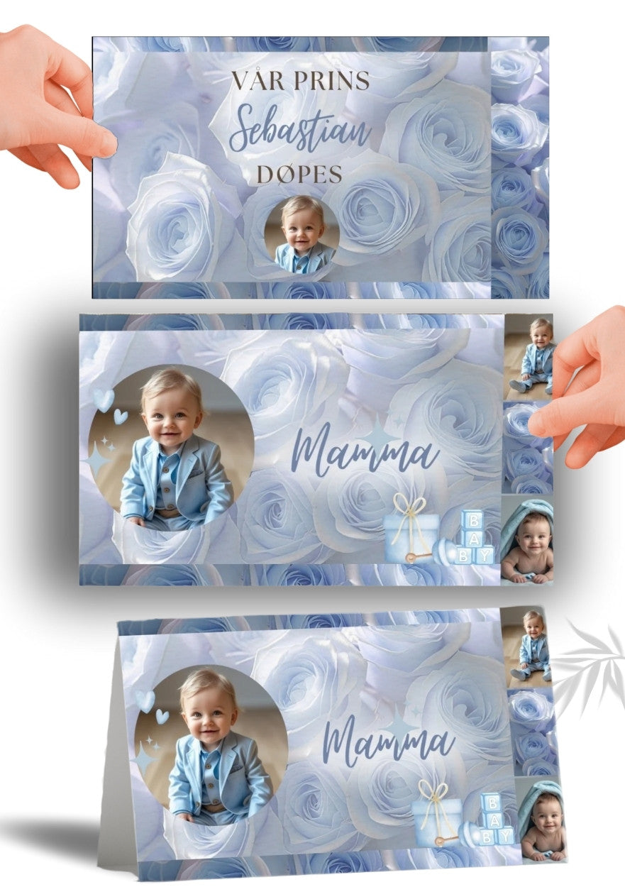 Bordkort til navnefest med vakker design – personlig og minneverdig