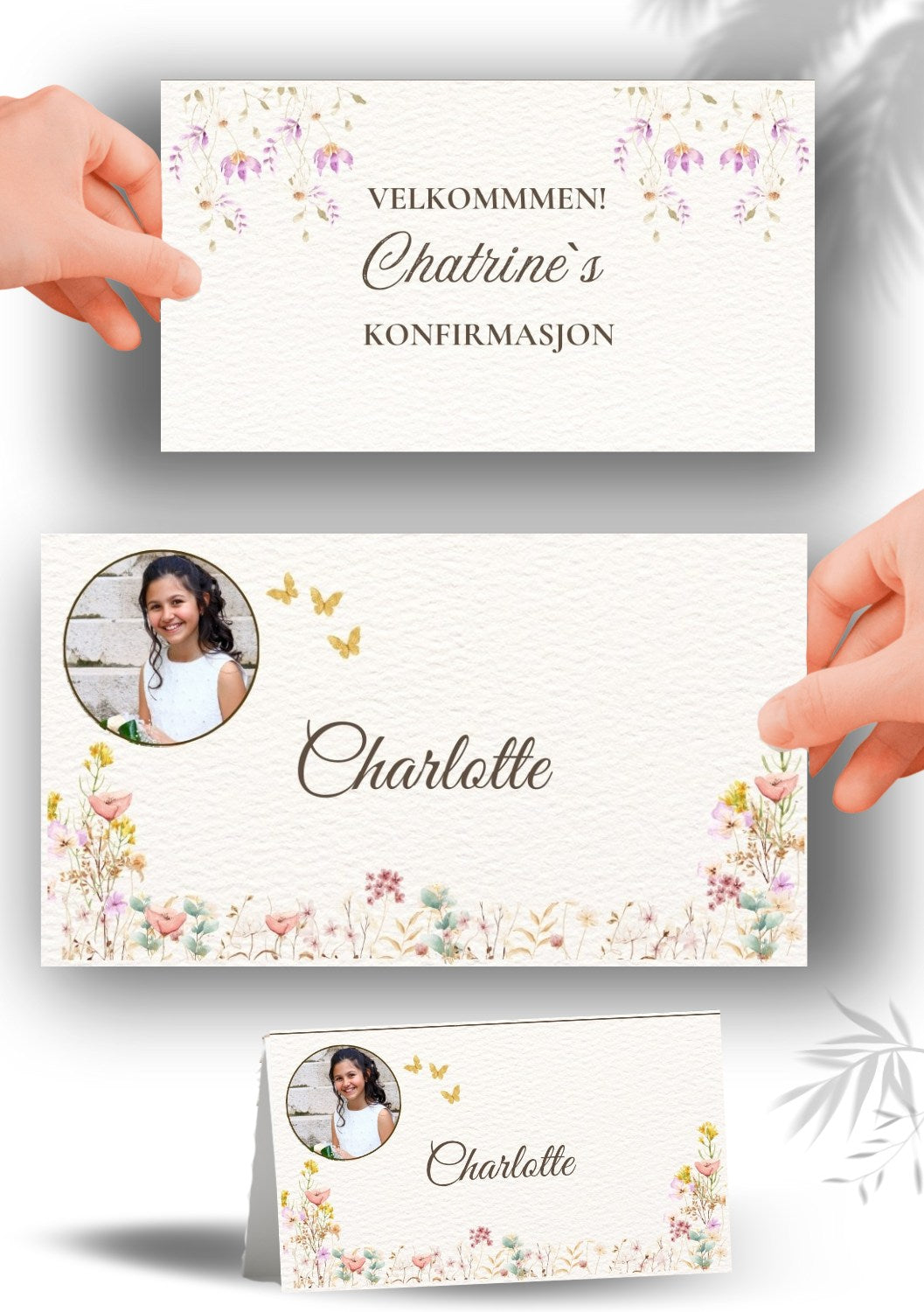 Bordkort til konfirmasjon - personlig og elegant design - KISS DEKOR