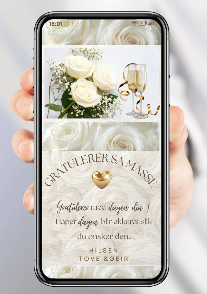 Mobil gratulasjonskort til bursdag – digital hilsen