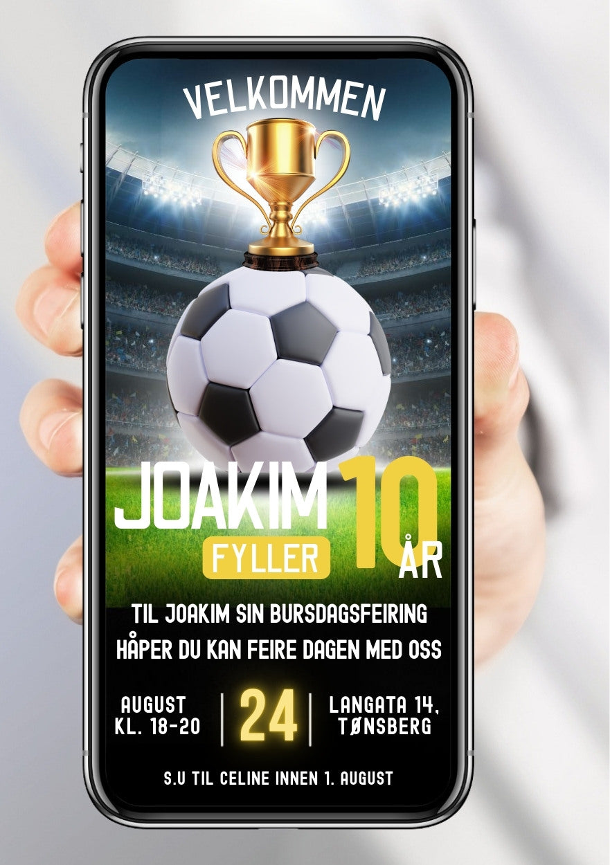 Fotballinvitasjon til bursdag – sportslig design for barn