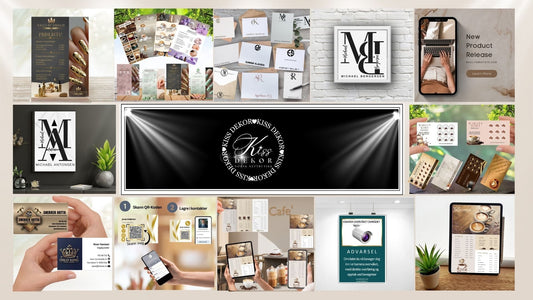 Digitale produkter fra KISS DEKOR - invitasjoner, logoer, visittkort, menyer og bordkort for bedrifter og private