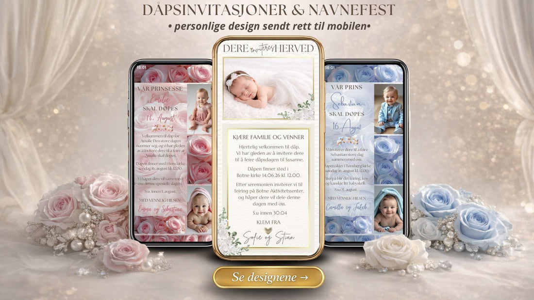 Dåp og navnefest – Personlige invitasjoner som berører