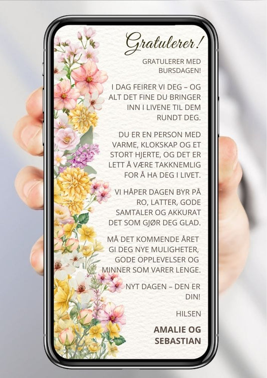 Gratulasjonskort på SMS – stilren digital hilsen