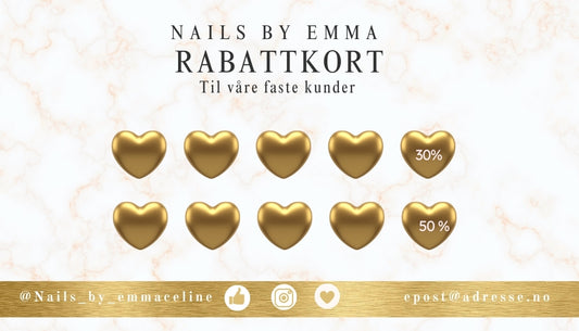 Rabattkort med personlig design fra KISS DEKOR