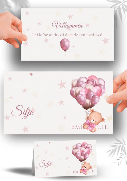 Bordkort til navnefest med vakker design – personlig og minneverdig