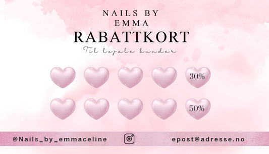 Rabattkort med personlig design fra KISS DEKOR