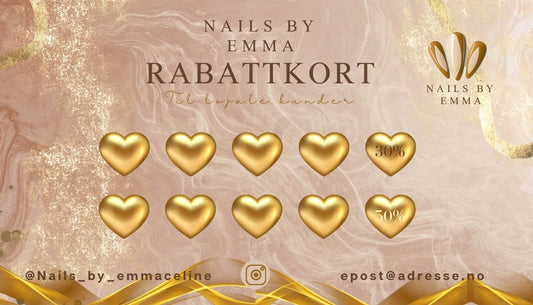 Rabattkort med personlig design fra KISS DEKOR