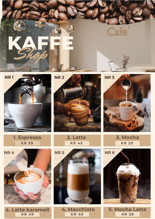 Prisliste 2 sider – elegant meny med collage design