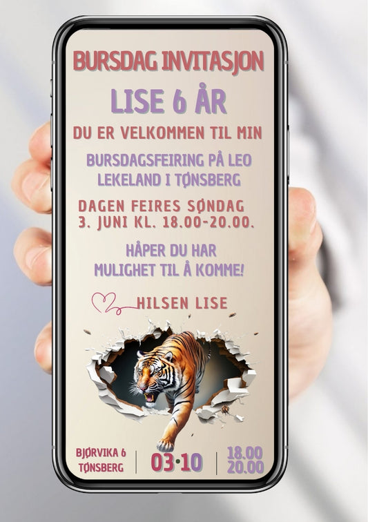 Barne bursdagsinvitasjon – klassisk design for barn