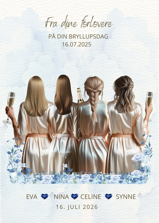 Til bruden fra forlover kort moderne blå