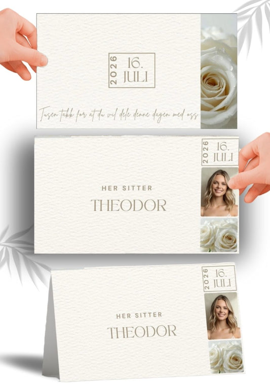 Bordkort til konfirmasjon - personlig og elegant design - KISS DEKOR