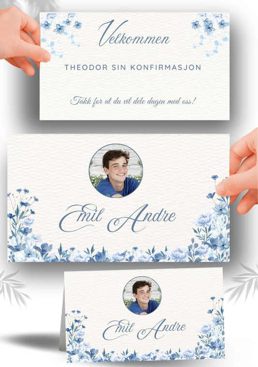 Bordkort til konfirmasjon - personlig og elegant design - KISS DEKOR