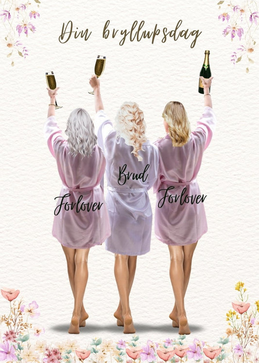 Til bruden med champagne tema