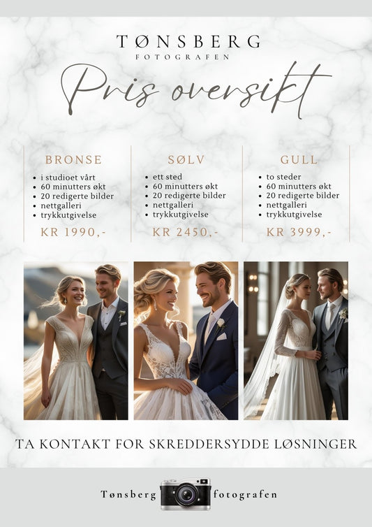 Prisliste elegant design collage – stilfullt meny for fotografer