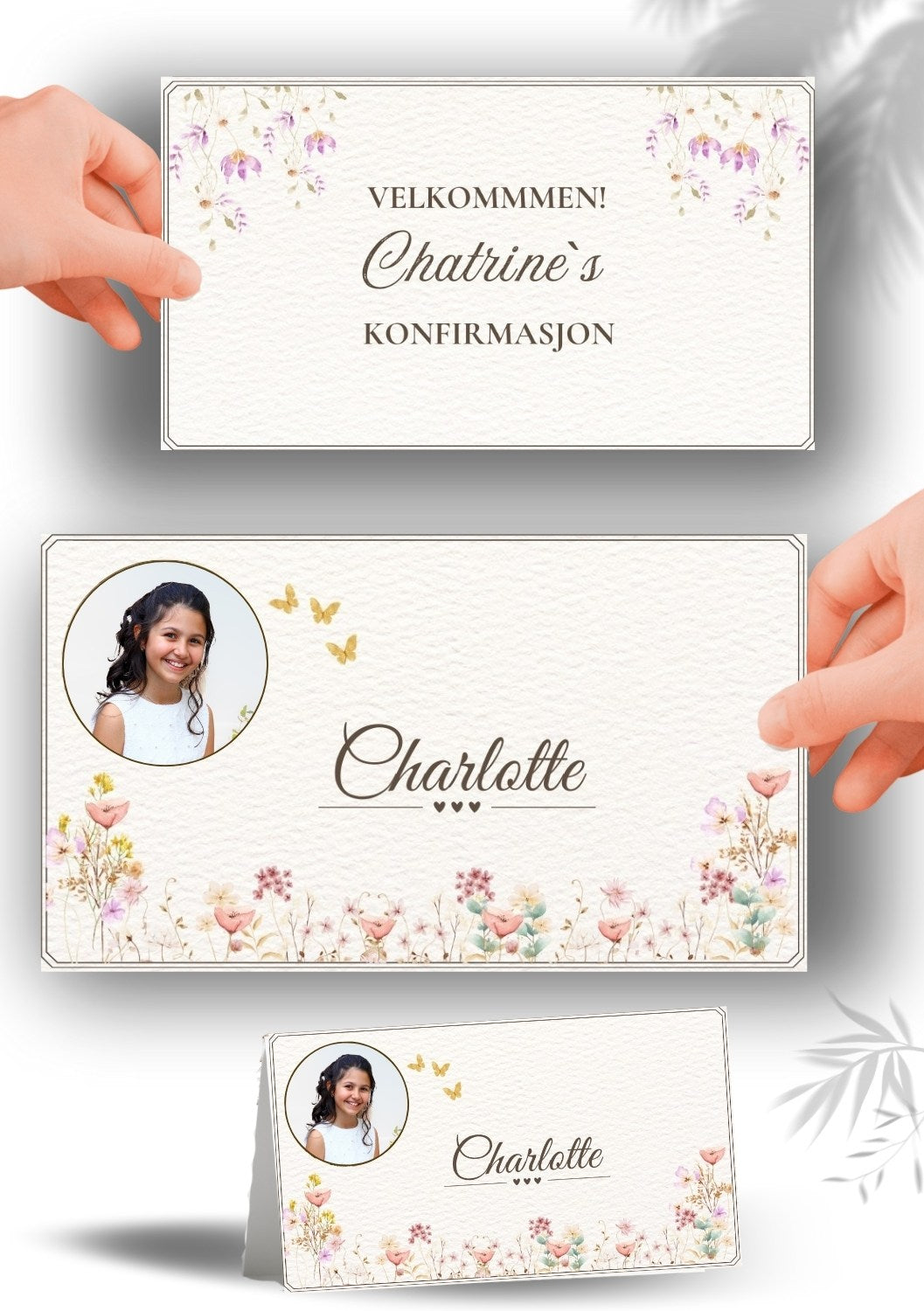 Bordkort til konfirmasjon - personlig og elegant design - KISS DEKOR