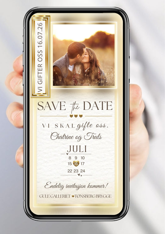 Save the Date romantisk - personlig og elegant. Ferdig tekstforslag - KISS DEKOR