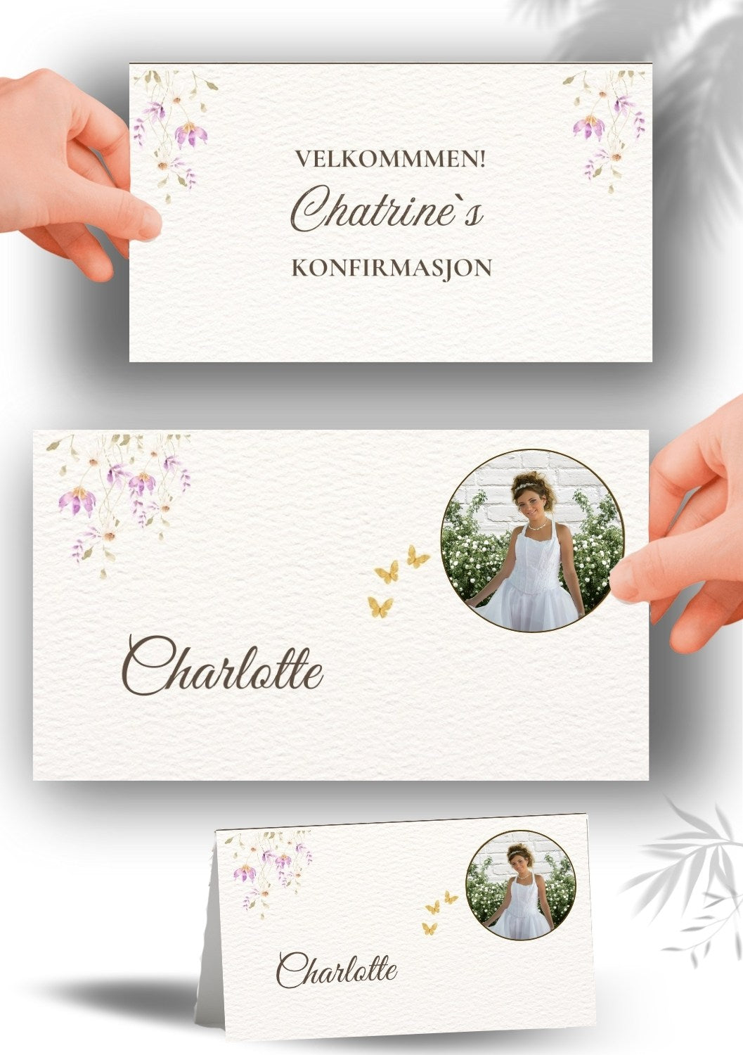 Bordkort til konfirmasjon - personlig og elegant design - KISS DEKOR