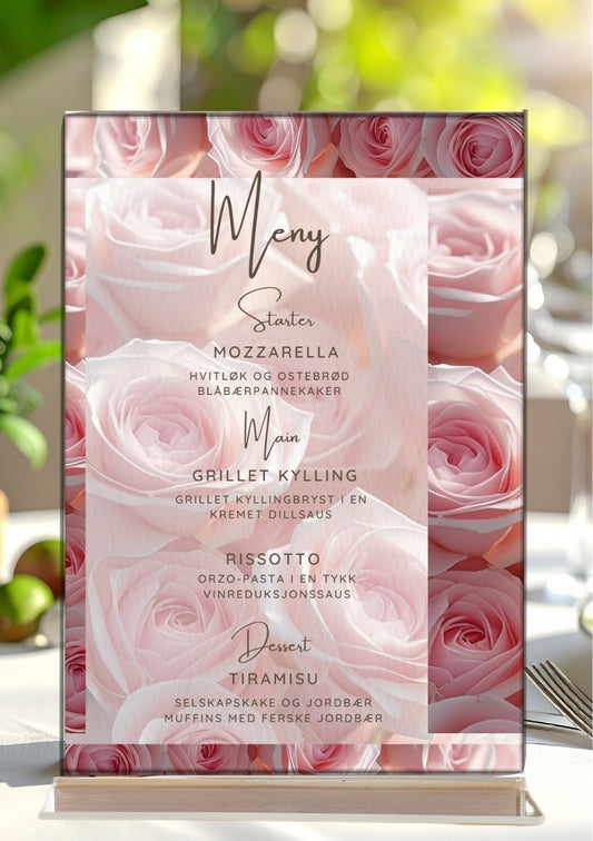 Meny til selskap elegant - personlig og elegant design - KISS DEKOR