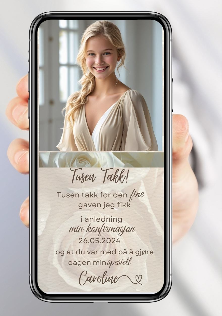 Takkekort konfirmasjon exclusive elegant design