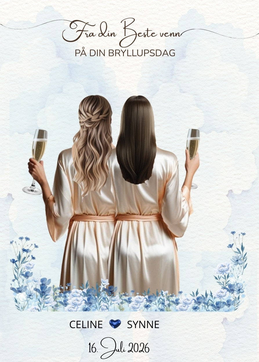 Til bruden fra forlover kort moderne blå