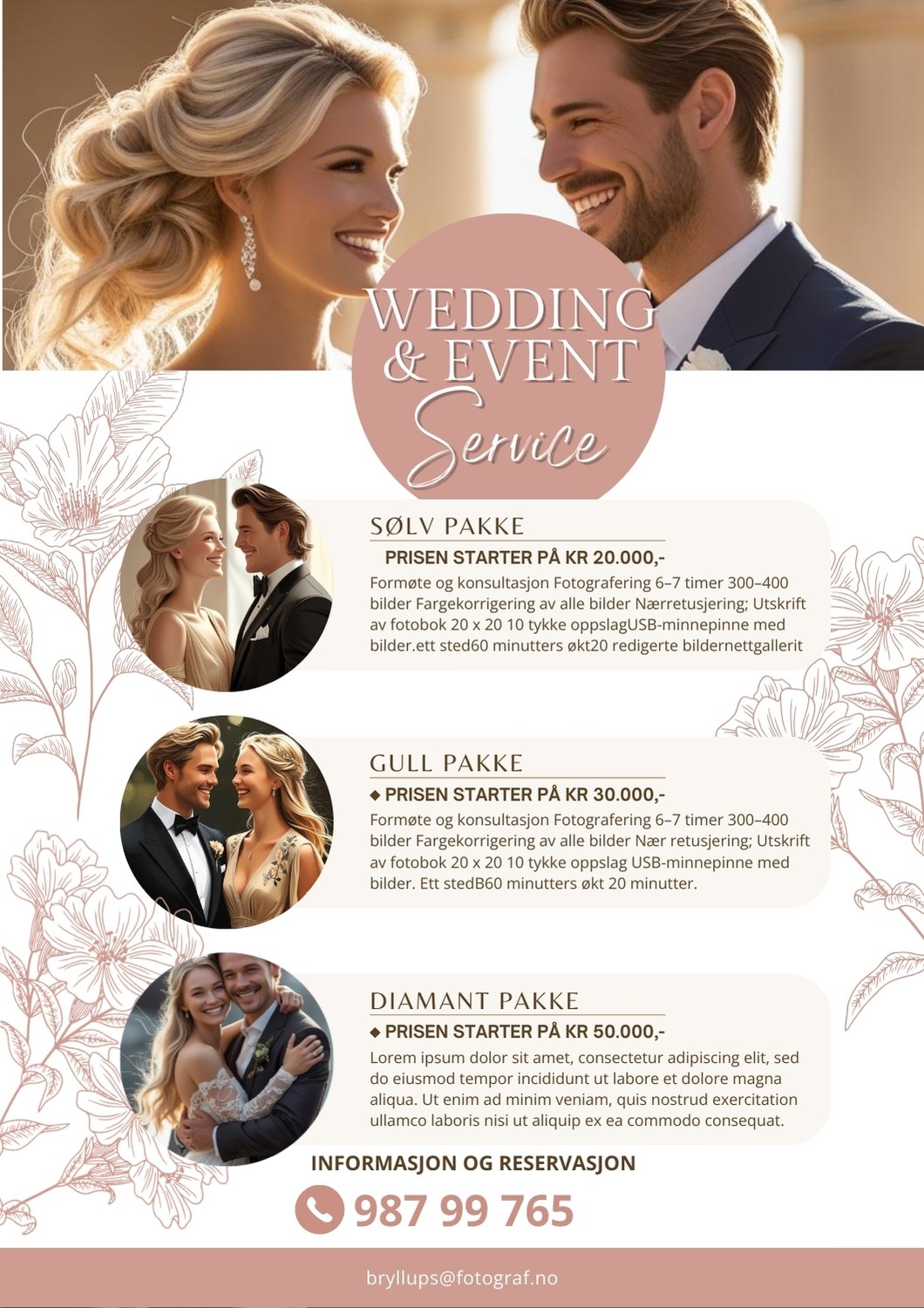 Prisliste fotograf elegant – profesjonell prisliste for fotografer