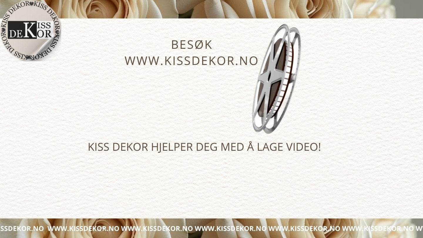 Video-presentasjon bryllupsjubileum romantisk med musikk - personlig design med ferdig tekstforslag - KISS DEKOR