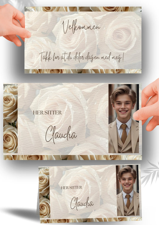 Bordkort til konfirmasjon - personlig og elegant design - KISS DEKOR