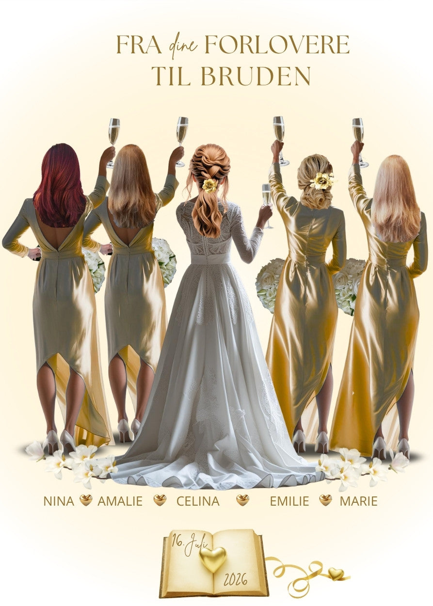 Til bruden fra forlover kort gulldetaljer