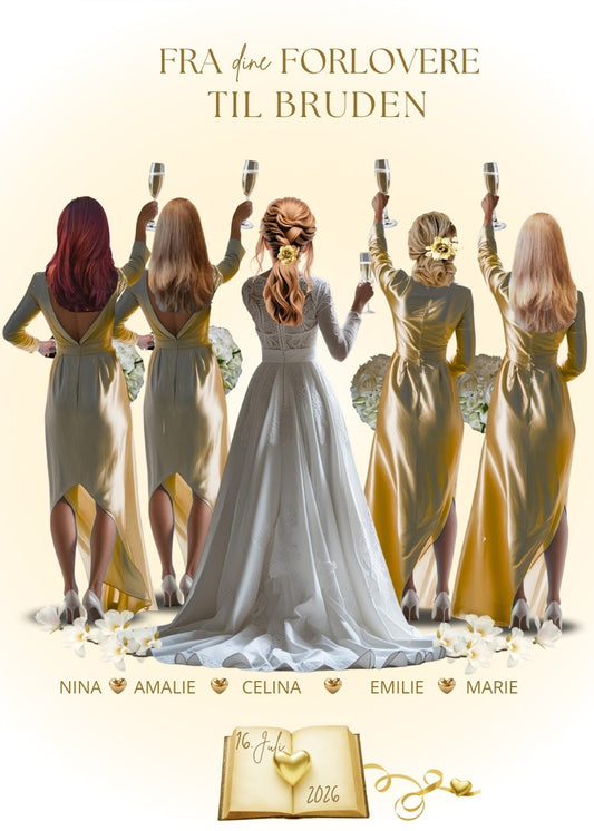 Til bruden fra forlover kort gulldetaljer