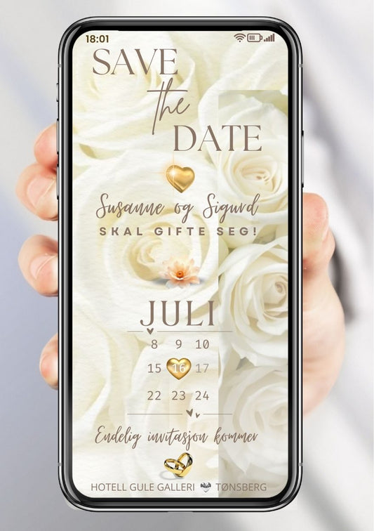 Save the Date elegant - personlig og elegant. Ferdig tekstforslag - KISS DEKOR