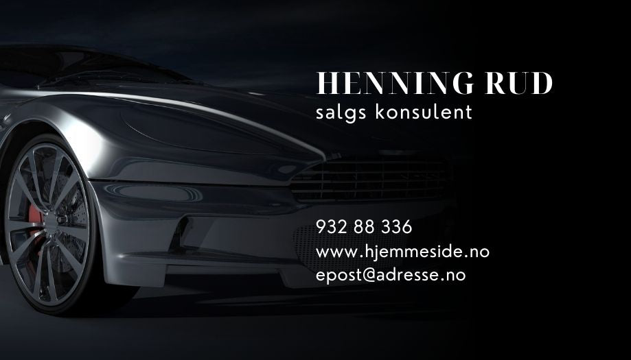 Visittkort svart profesjonell design – moderne og stilren