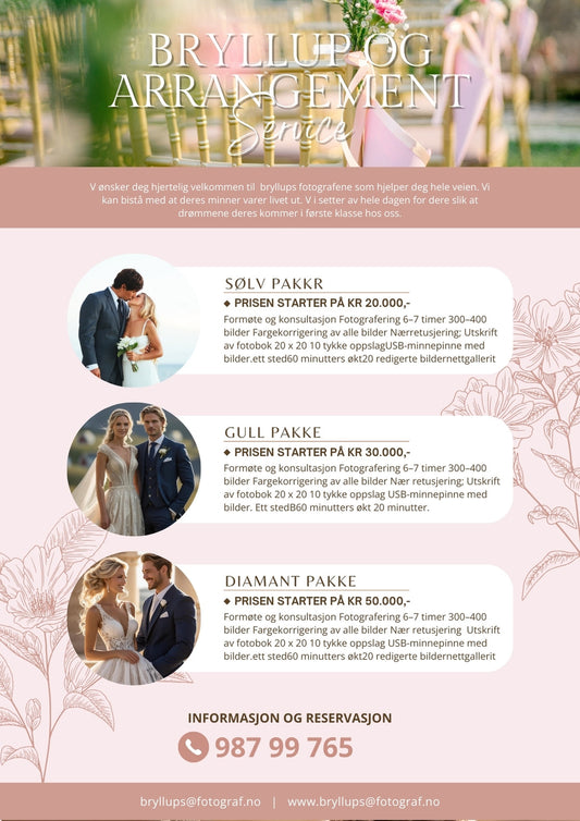 Prisliste elegant design collage – stilfullt meny for fotografer