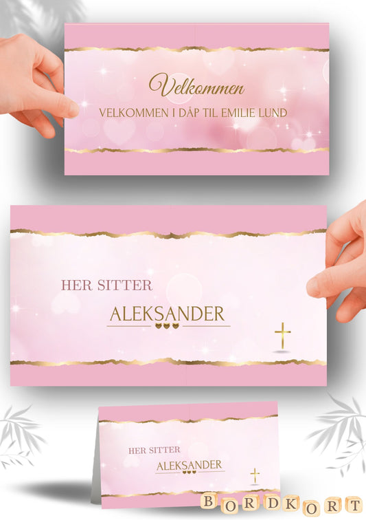 Bordkort til navnefest med vakker design – personlig og minneverdig