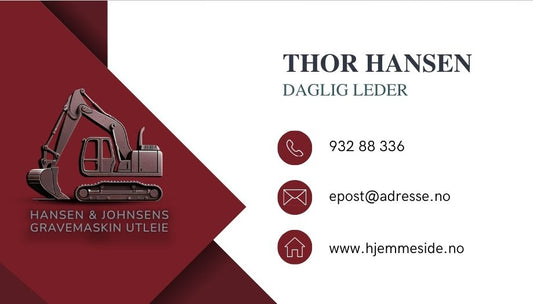 Visittkort rød elegant design – moderne og stilfullt