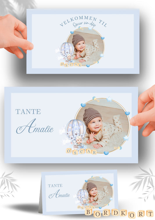 Bordkort til navnefest med vakker design – personlig og minneverdig