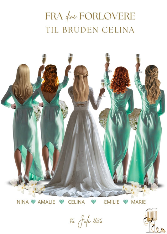 Til bruden fra forlovere kort moderne grønn