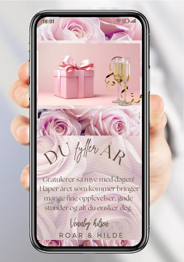 Gratulasjonskort til bursdag – elegant design