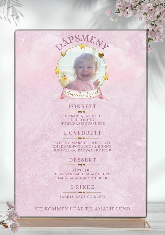 DÅPSMENY - MED BILDE