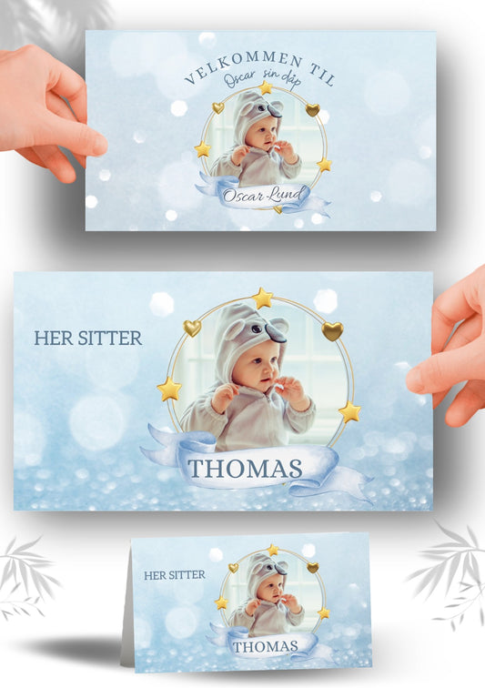 Bordkort til navnefest med vakker design – personlig og minneverdig