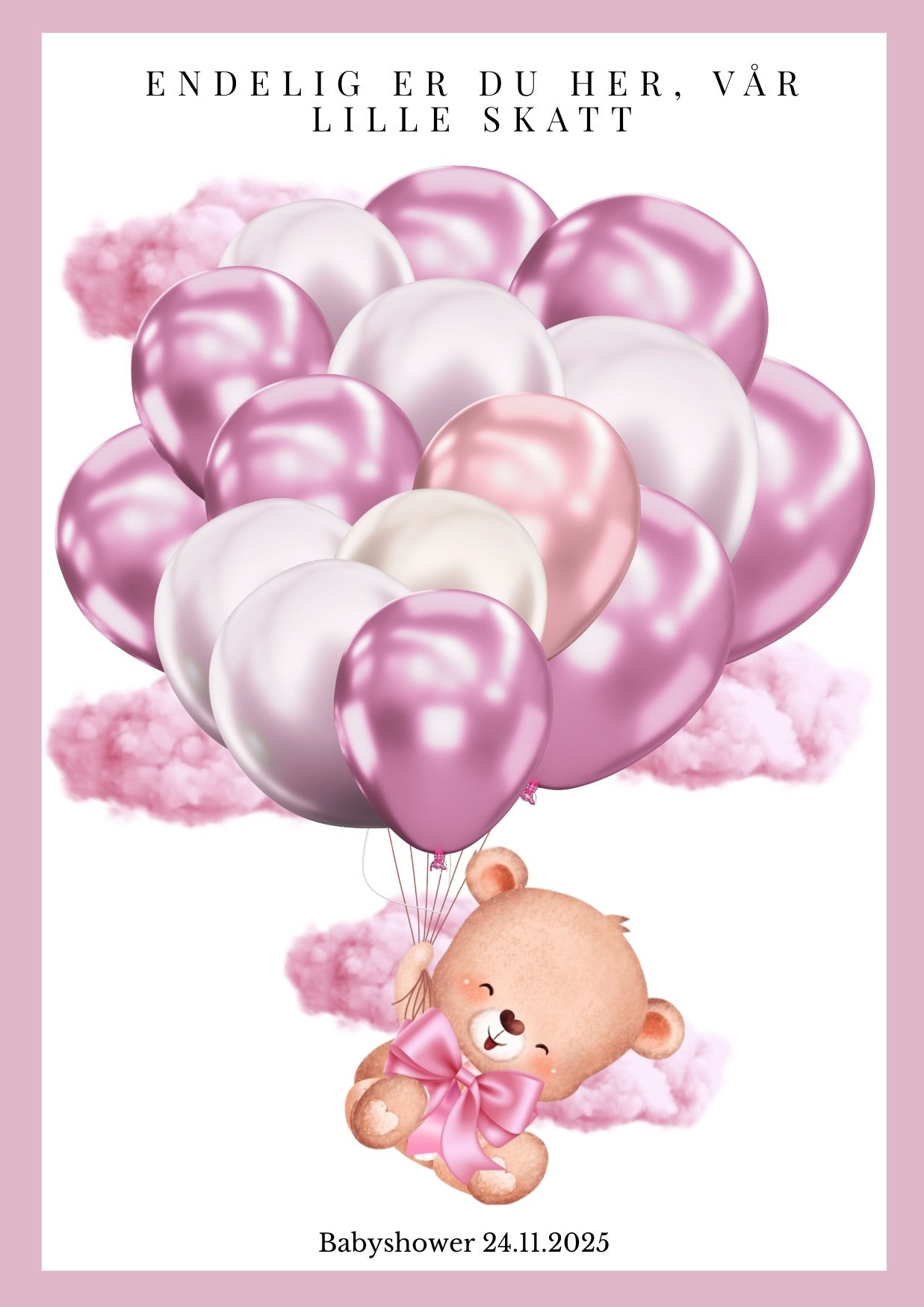 Digitale babyshower leker og dekorative minneplakater med tilpasset design