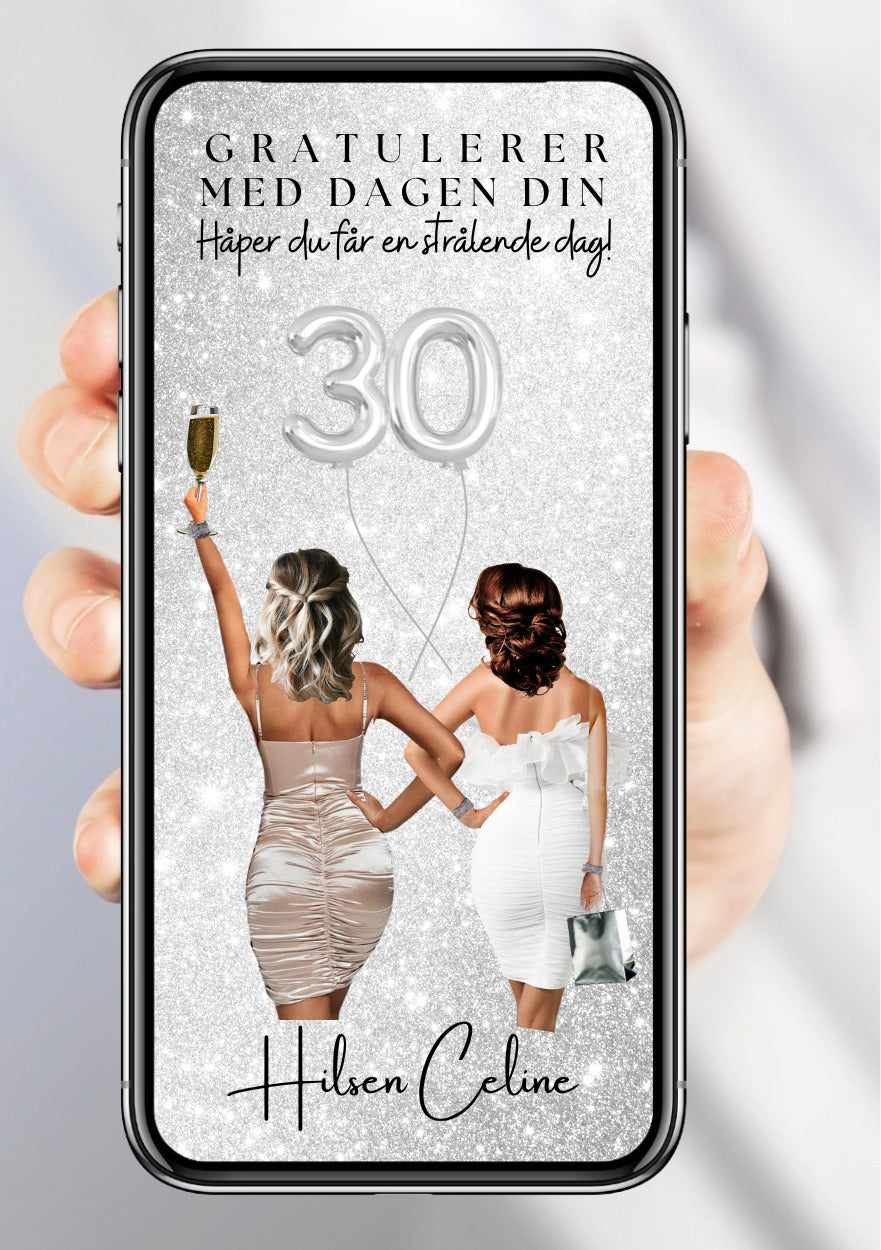 Personlige bursdagskort – moderne design med bilde