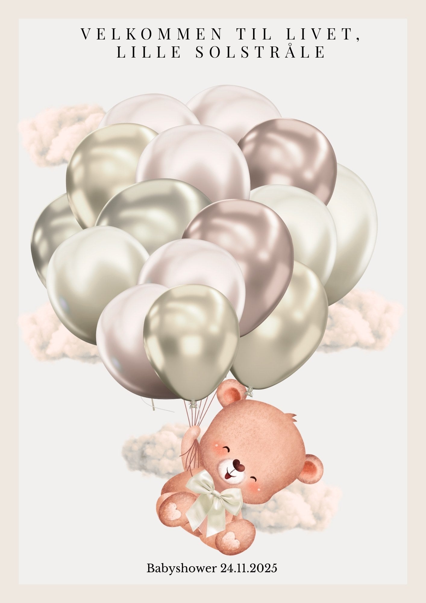 Digitale babyshower leker og dekorative minneplakater med tilpasset design