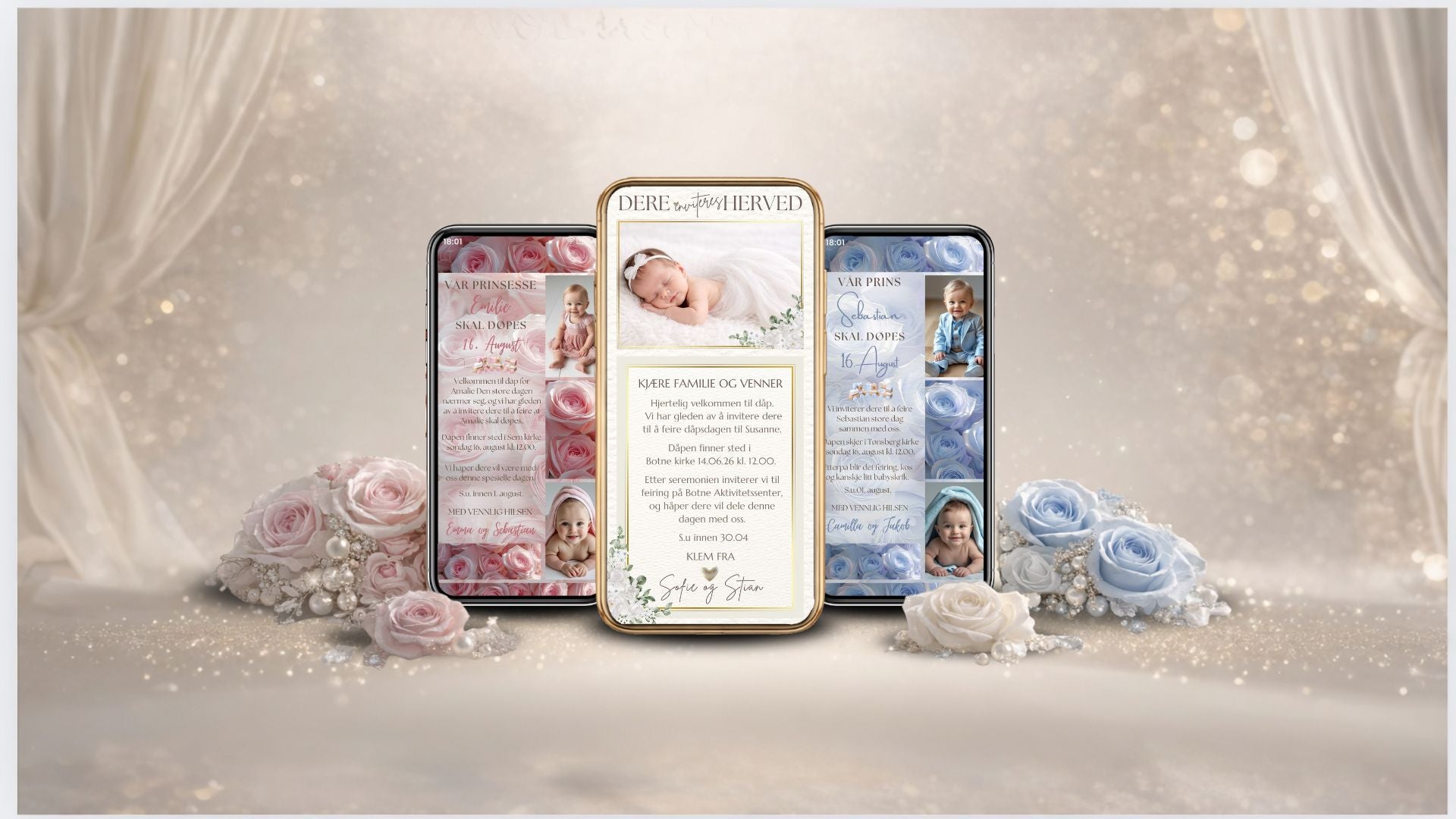 Bannerbilde for KISS DEKOR dåp og navnefest – elegant design med blomster og dekorasjoner i lyse, fine farger tilpasset dåpsfeiring 