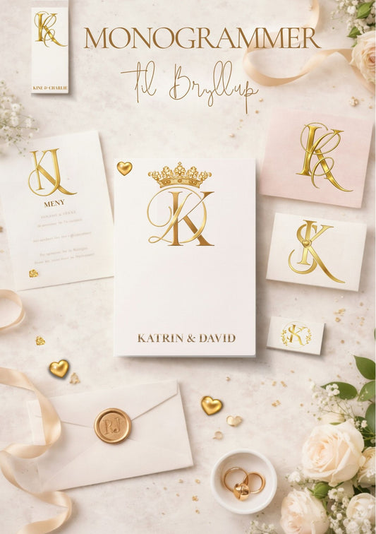PERSONLIG BRYLLUPSMONOGRAM - med initialer