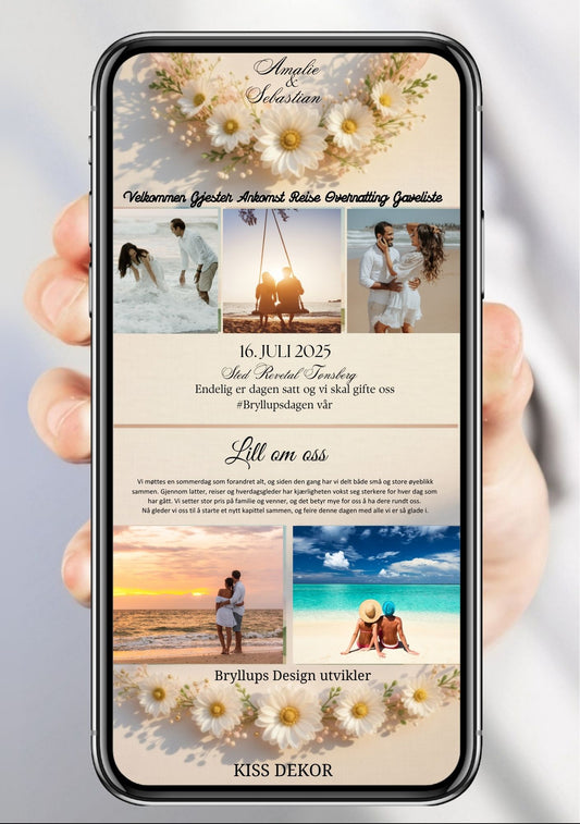 Bryllupsplanlegger moderne design - digital PDF med blomster