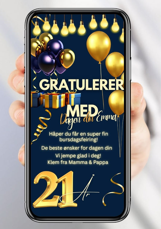 SMS gratulasjon – 21 år bursdagskort