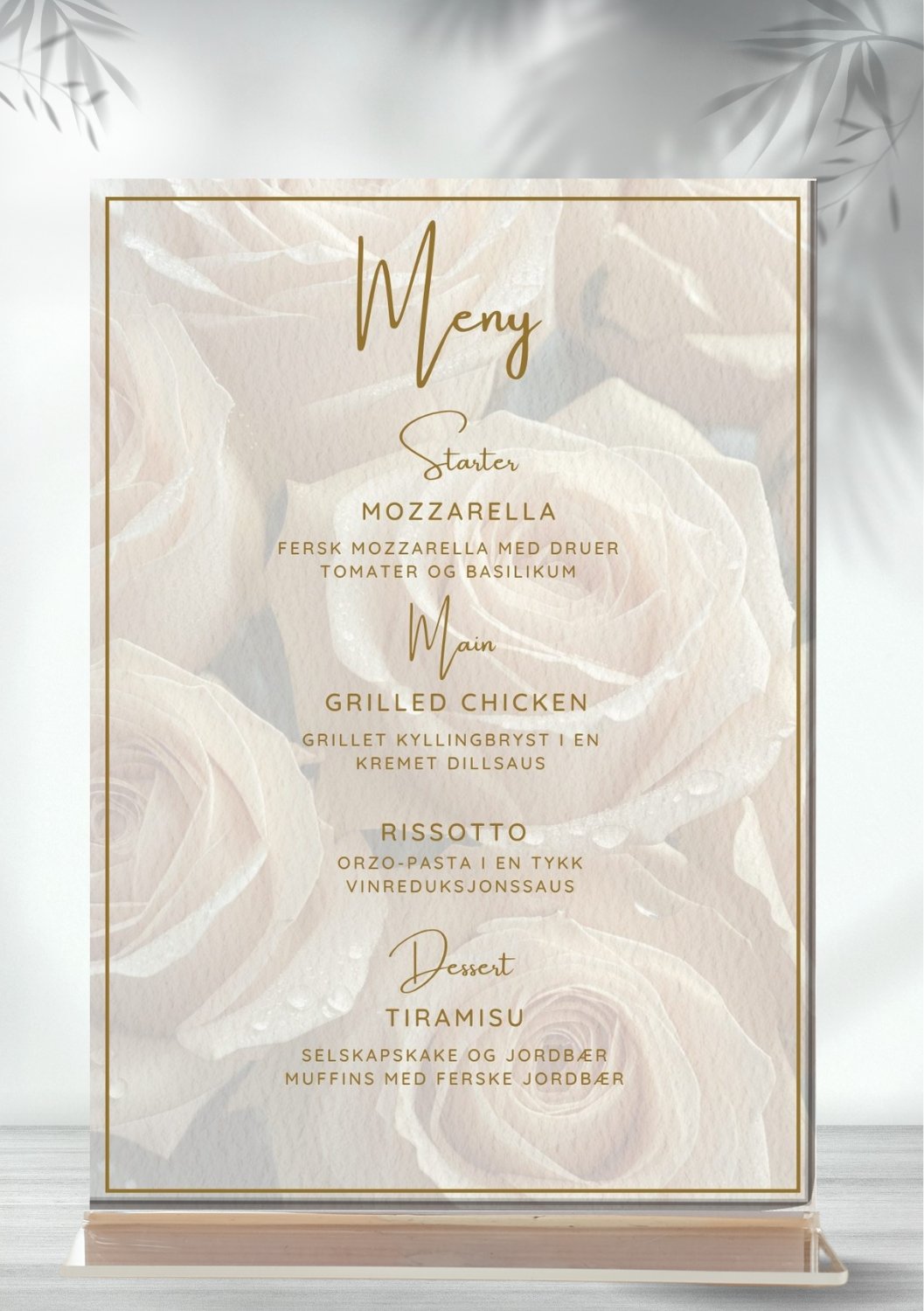 Meny til konfirmasjon - personlig og elegant design - KISS DEKOR