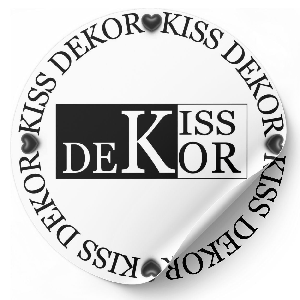 Kiss dekor logo i runding