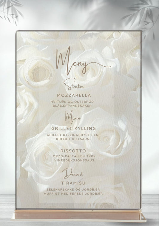 Meny til bryllup - personlig og elegant design - KISS DEKOR